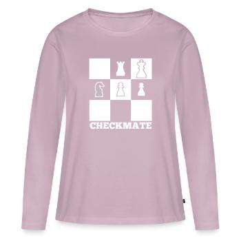 Échec et mat! - T-shirt manches longues Premium bio Femme - rose poudré - Devant - Julia (174cm)