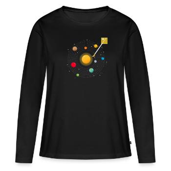 Table de mixage du système solaire Loop EDM Techno - T-shirt manches longues Premium bio Femme - noir - Devant - Julia (174cm)