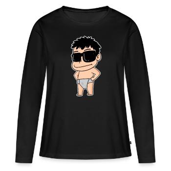 Bébé cool - T-shirt manches longues Premium bio Femme - noir - Devant - Julia (174cm)