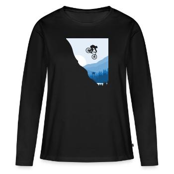 Downhill Bike Downhiller MTB - T-shirt manches longues Premium bio Femme - noir - Devant - Julia (174cm)