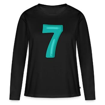 Nummer 7 - Frauen Premium Bio Langarmshirt - Schwarz - Vorne - Julia (174cm)