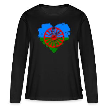 Roma - Women's Premium Organic Long Sleeve Shirt - black - Front - Julia (174cm)