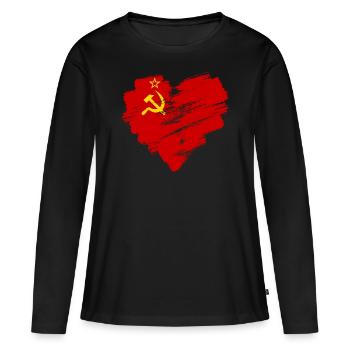 Union soviétique - T-shirt manches longues Premium bio Femme - noir - Devant - Julia (174cm)