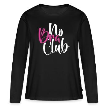 Free The Nips Feministin No Bra Club - Frauen Premium Bio Langarmshirt - Schwarz - Vorne - Julia (174cm)
