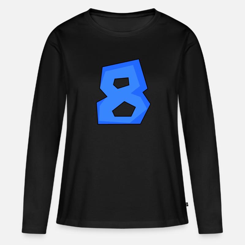 8 - Frauen Premium Bio Langarmshirt - Schwarz