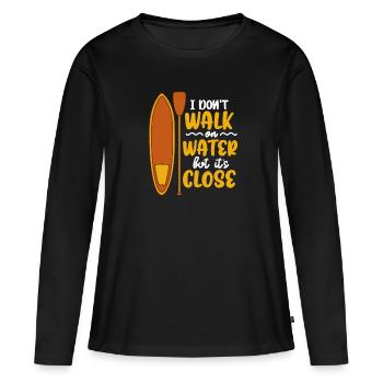 SUP - Frauen Premium Bio Langarmshirt - Schwarz - Vorne - Julia (174cm)