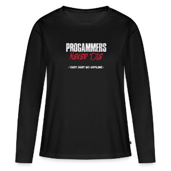 Programmeur - T-shirt manches longues Premium bio Femme - noir - Devant - Julia (174cm)