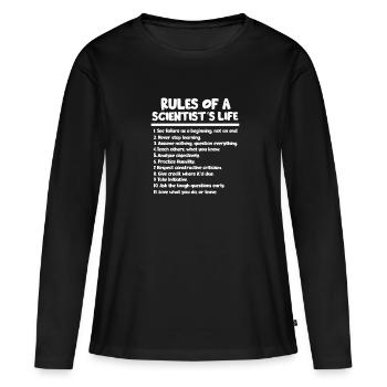 Science - T-shirt manches longues Premium bio Femme - noir - Devant - Julia (174cm)