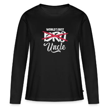Oncle - T-shirt manches longues Premium bio Femme - noir - Devant - Julia (174cm)