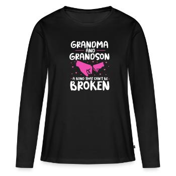 Oma Enkel - Frauen Premium Bio Langarmshirt - Schwarz - Vorne - Julia (174cm)