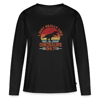 Paleontology - Women's Premium Organic Long Sleeve Shirt - black - Front - Julia (174cm)