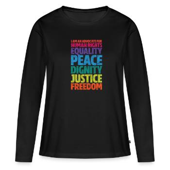 Human Rights Anti-Racism Tolerance Gift - Women's Premium Organic Long Sleeve Shirt - black - Front - Julia (174cm)
