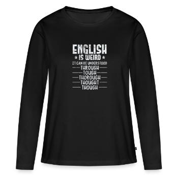 Grammar Teacher English - Women's Premium Organic Long Sleeve Shirt - black - Front - Julia (174cm)