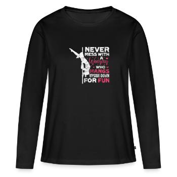 Pole Dance - Frauen Premium Bio Langarmshirt - Schwarz - Vorne - Julia (174cm)