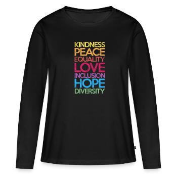Human Rights Anti-Racism Tolerance Gift - Women's Premium Organic Long Sleeve Shirt - black - Front - Julia (174cm)