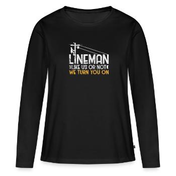 Monteur - T-shirt manches longues Premium bio Femme - noir - Devant - Julia (174cm)