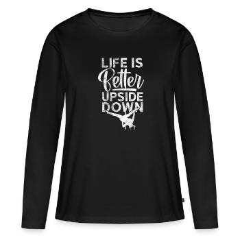 Pole Dance - Frauen Premium Bio Langarmshirt - Schwarz - Vorne - Julia (174cm)