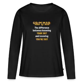 Grammar Teacher - Women's Premium Organic Long Sleeve Shirt - black - Front - Julia (174cm)