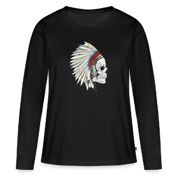 Indian - Women's Premium Organic Long Sleeve Shirt - black - Front - Julia (174cm)