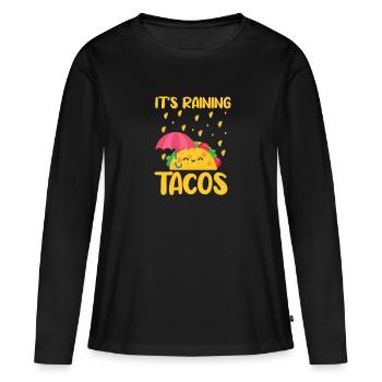 Taco - T-shirt manches longues Premium bio Femme - noir - Devant - Julia (174cm)