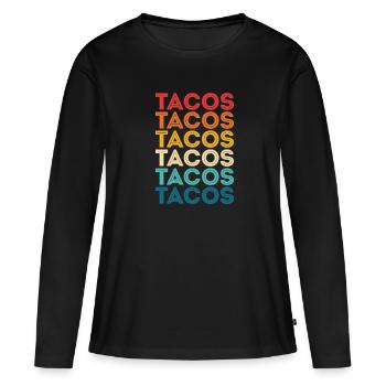 Taco - T-shirt manches longues Premium bio Femme - noir - Devant - Julia (174cm)