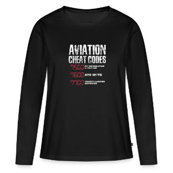 Pilot - Frauen Premium Bio Langarmshirt - Schwarz - Vorne - Julia (174cm)