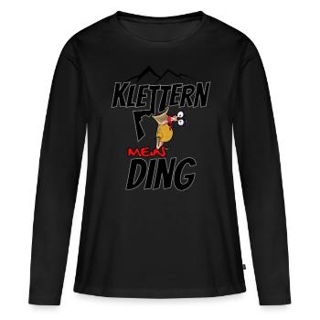 Klettern mein Ding - Frauen Premium Bio Langarmshirt - Schwarz - Vorne - Julia (174cm)