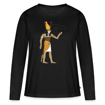 Horus - Women's Premium Organic Long Sleeve Shirt - black - Front - Julia (174cm)