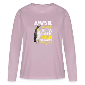 Penguin - Women's Premium Organic Long Sleeve Shirt - dusky pink - Front - Julia (174cm)