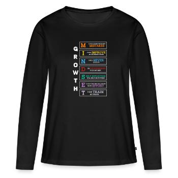 Motivation - T-shirt manches longues Premium bio Femme - noir - Devant - Julia (174cm)