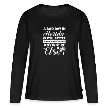 Floride - T-shirt manches longues Premium bio Femme - noir - Devant - Julia (174cm)