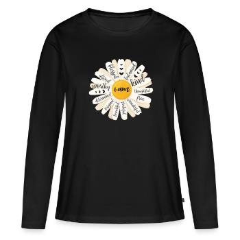 Motivation - T-shirt manches longues Premium bio Femme - noir - Devant - Julia (174cm)