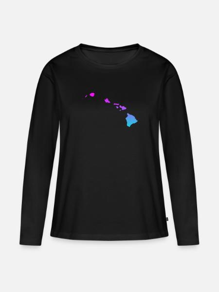 Hawaii - Frauen Premium Bio Langarmshirt - Schwarz