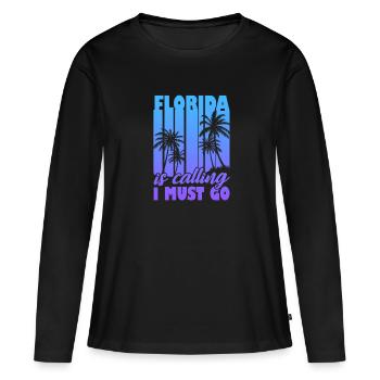Floride - T-shirt manches longues Premium bio Femme - noir - Devant - Julia (174cm)