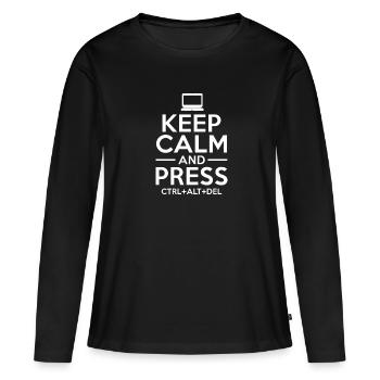 Computer - Frauen Premium Bio Langarmshirt - Schwarz - Vorne - Julia (174cm)