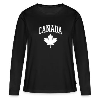 Canada - T-shirt manches longues Premium bio Femme - noir - Devant - Julia (174cm)