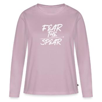 Pêcheur - T-shirt manches longues Premium bio Femme - rose poudré - Devant - Julia (174cm)