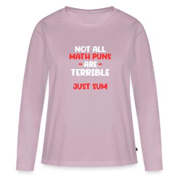 Mathématiques - T-shirt manches longues Premium bio Femme - rose poudré - Devant - Julia (174cm)