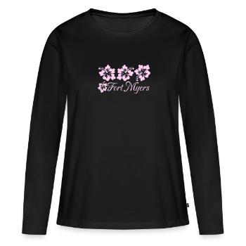 Floride - T-shirt manches longues Premium bio Femme - noir - Devant - Julia (174cm)