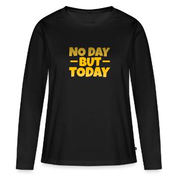 Motivation - T-shirt manches longues Premium bio Femme - noir - Devant - Julia (174cm)