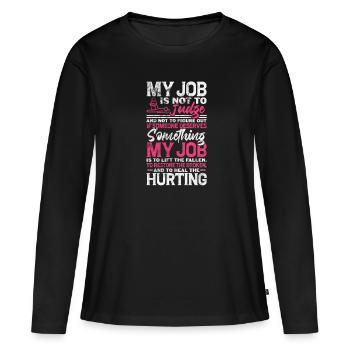 Physiothérapeute Physiothérapie Physio Cadeau - T-shirt manches longues Premium bio Femme - noir - Devant - Julia (174cm)