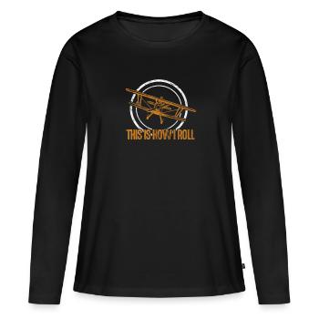 Pilot - Frauen Premium Bio Langarmshirt - Schwarz - Vorne - Julia (174cm)