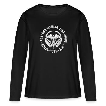 Physiothérapeute Physiothérapie Physio Cadeau - T-shirt manches longues Premium bio Femme - noir - Devant - Julia (174cm)