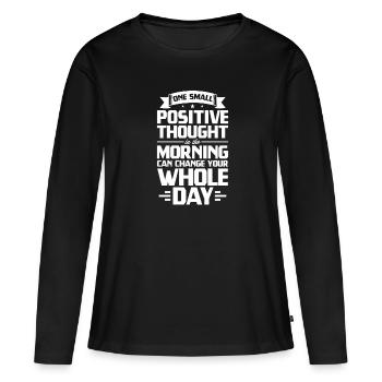 Motivation - T-shirt manches longues Premium bio Femme - noir - Devant - Julia (174cm)