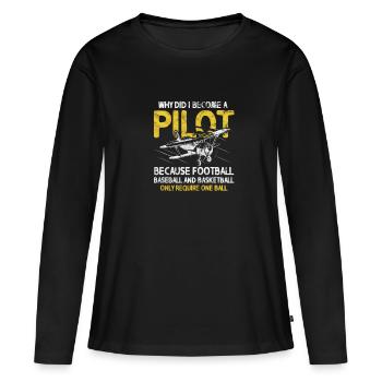 Pilot - Frauen Premium Bio Langarmshirt - Schwarz - Vorne - Julia (174cm)