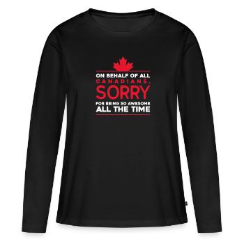 Canada - T-shirt manches longues Premium bio Femme - noir - Devant - Julia (174cm)