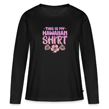 Hawaï - T-shirt manches longues Premium bio Femme - noir - Devant - Julia (174cm)