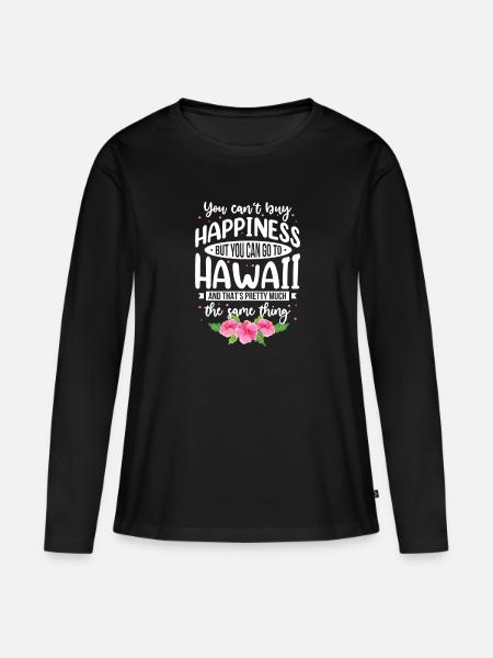 Hawaii - Frauen Premium Bio Langarmshirt - Schwarz