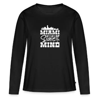 Miami - T-shirt manches longues Premium bio Femme - noir - Devant - Julia (174cm)