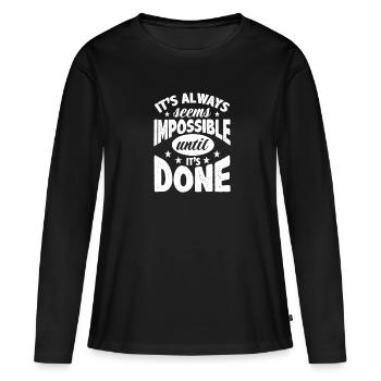 Motivation - T-shirt manches longues Premium bio Femme - noir - Devant - Julia (174cm)